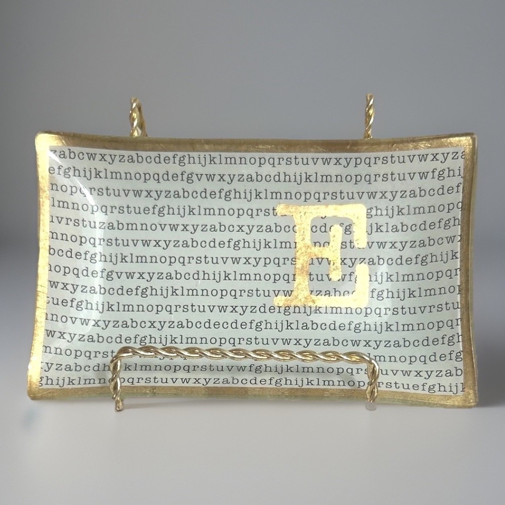 Jay Companies American Atelier Gold Accent Tray Letter E Trinket Rings Chic Boho